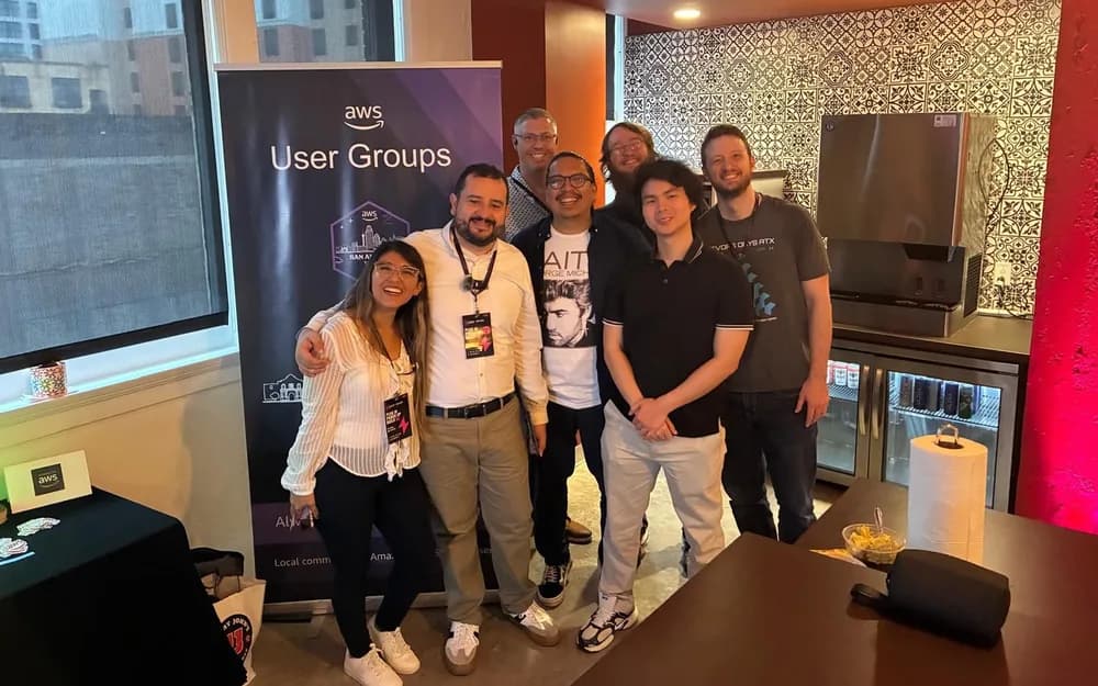 Organizers from the AWS User Group San Antonio at their meetup